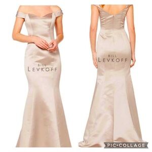 Champagne dress, size 14 (fits 12-14)  by Bill Levkoff. Floor model.New w/o Tags